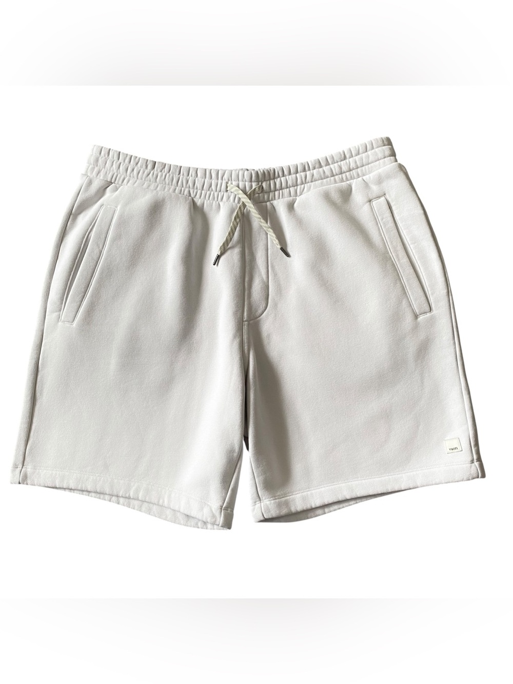 Vuori Seaside Short 8” Salt Men’s Drawstring Casual Sweat Heavy Fleece Shorts